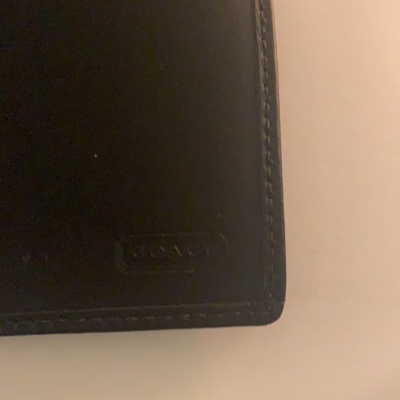 Black Signature Coach Checkbook Wallet - Picture 6 of 7